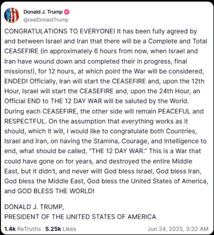 Israel–Iran ceasefire