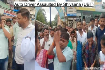 Auto driver beaten by shivsena