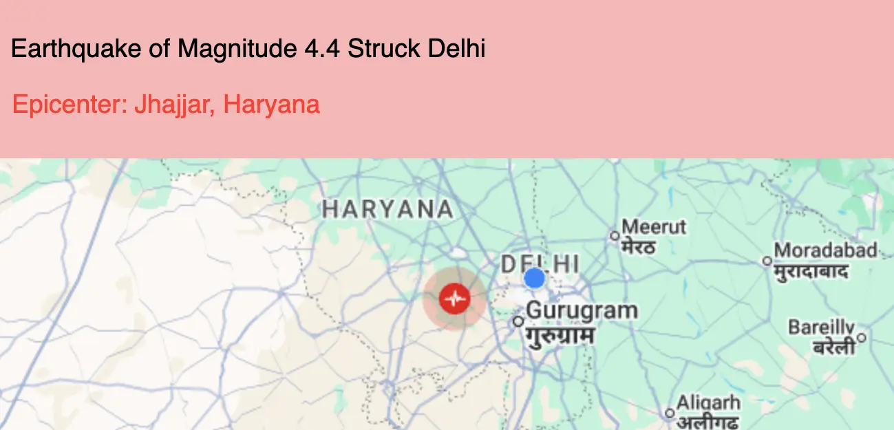 earthquake in delhi
